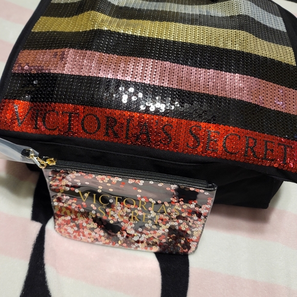 Victoria's Secret BLING Tote + Makeup Bag Set NWT - Picture 13 of 16